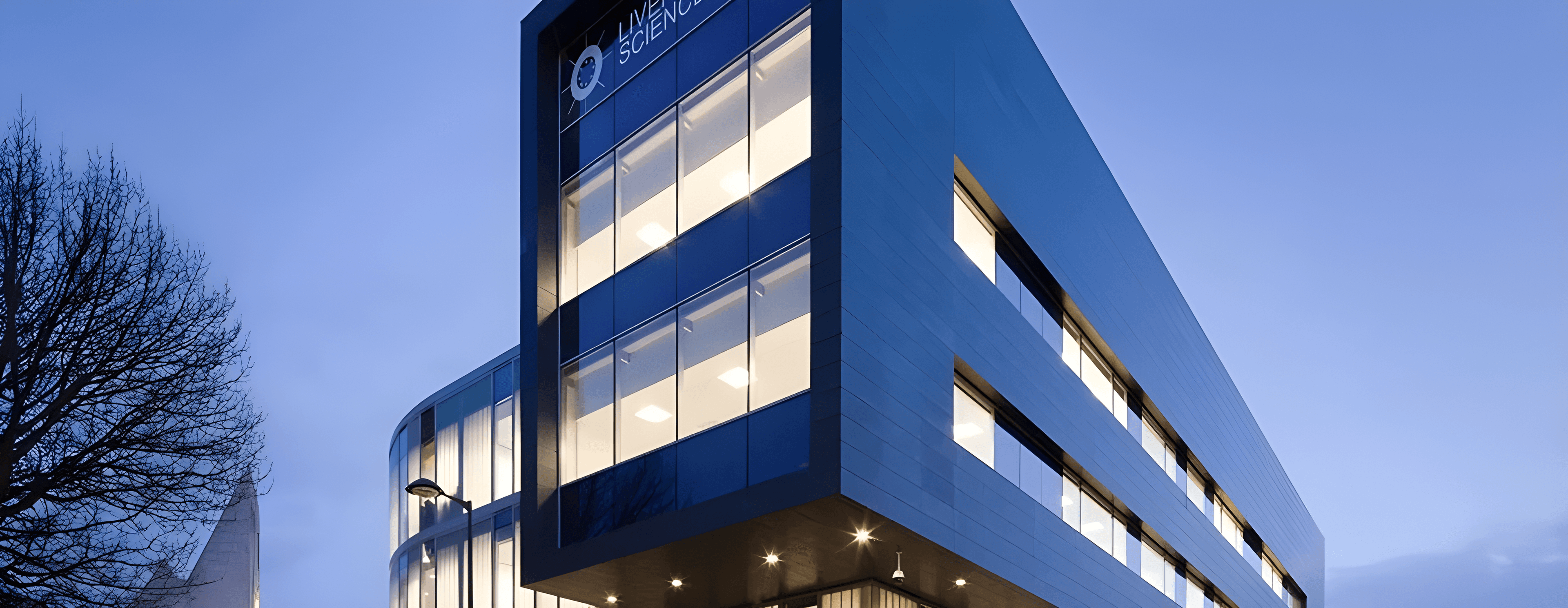 Modern building architecture at dusk